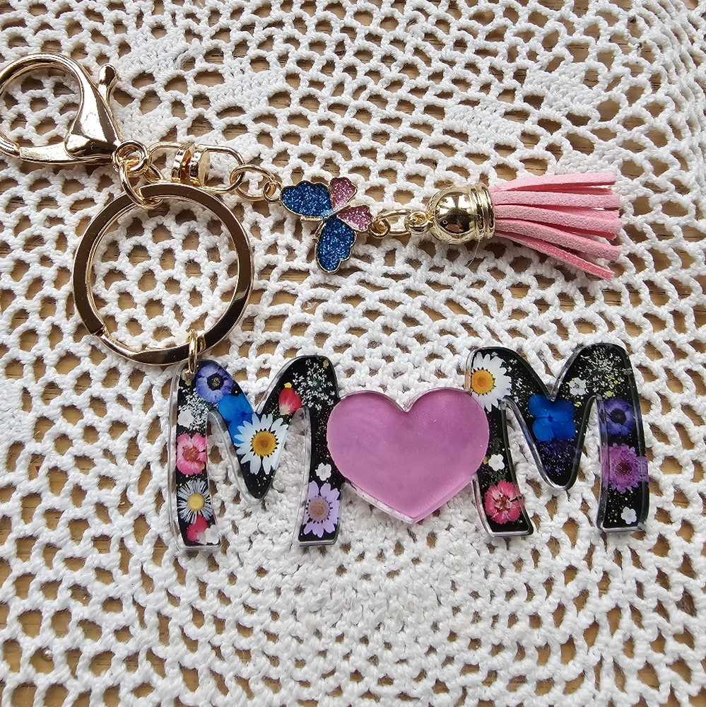 Glittering Sunflower Acrylic Keychain- MOM NEW